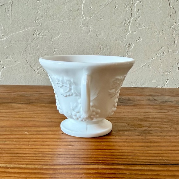 Vintage Indiana Glass Milk Glass Punch Cup – Grape and Leaf Pattern - Picture 11 of 12